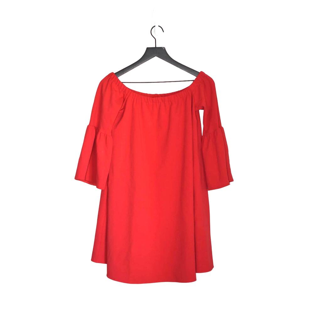 ASOS Red Balloon Sleeve Off the Shoulder Dress Size 6